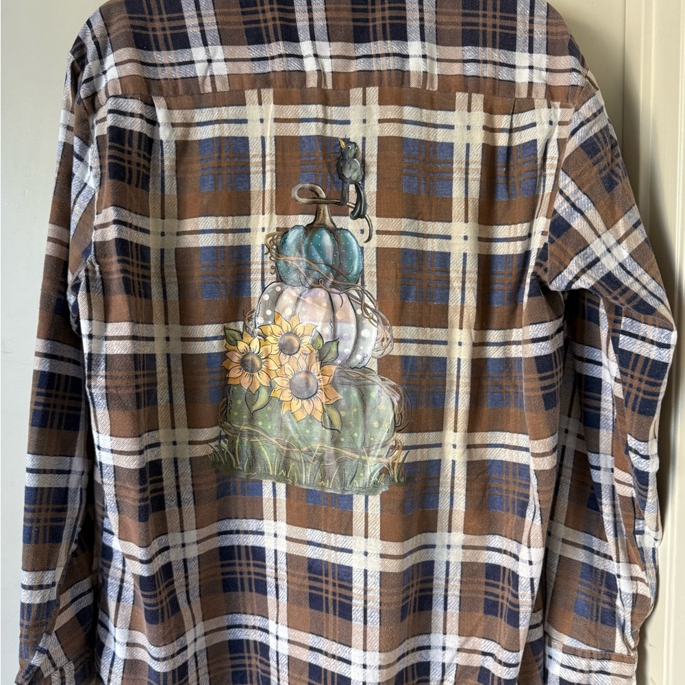 Upcycled, light weight flannel shirt for the fall